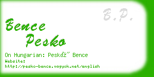 bence pesko business card